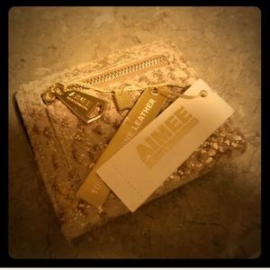 Aimee Kestenberg Gold Leather Wallet